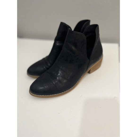 Boutique By Corkys Wayland Booties Women 10 Metallic Black Ankle - Picture 1 of 11